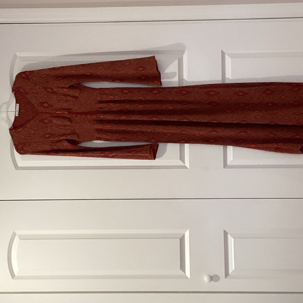 Zara Rust Long Sleeve Maxi Dress